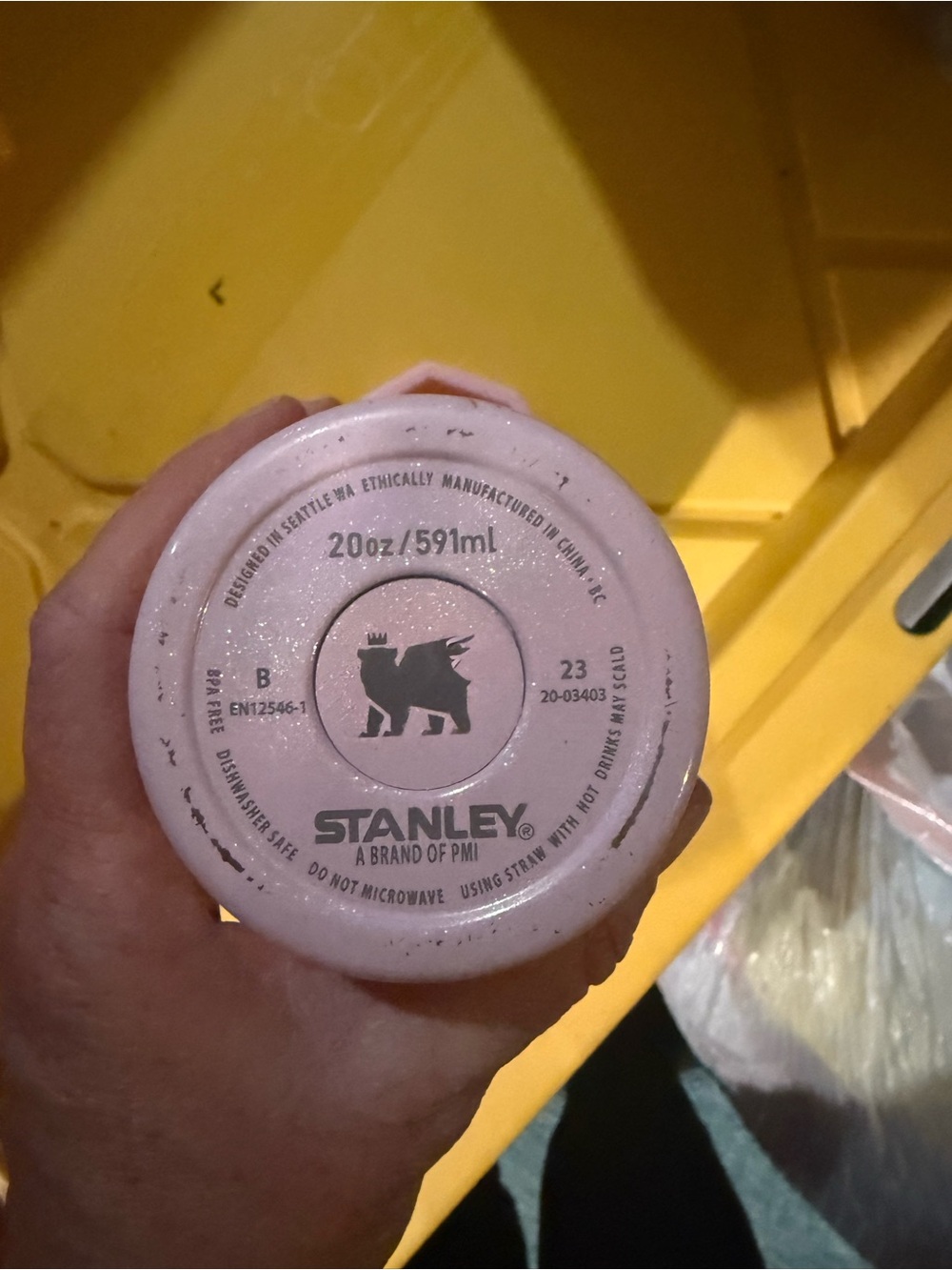 Stanley Pink Glitter Travel Tumbler with Handle - Picture 3 of 3